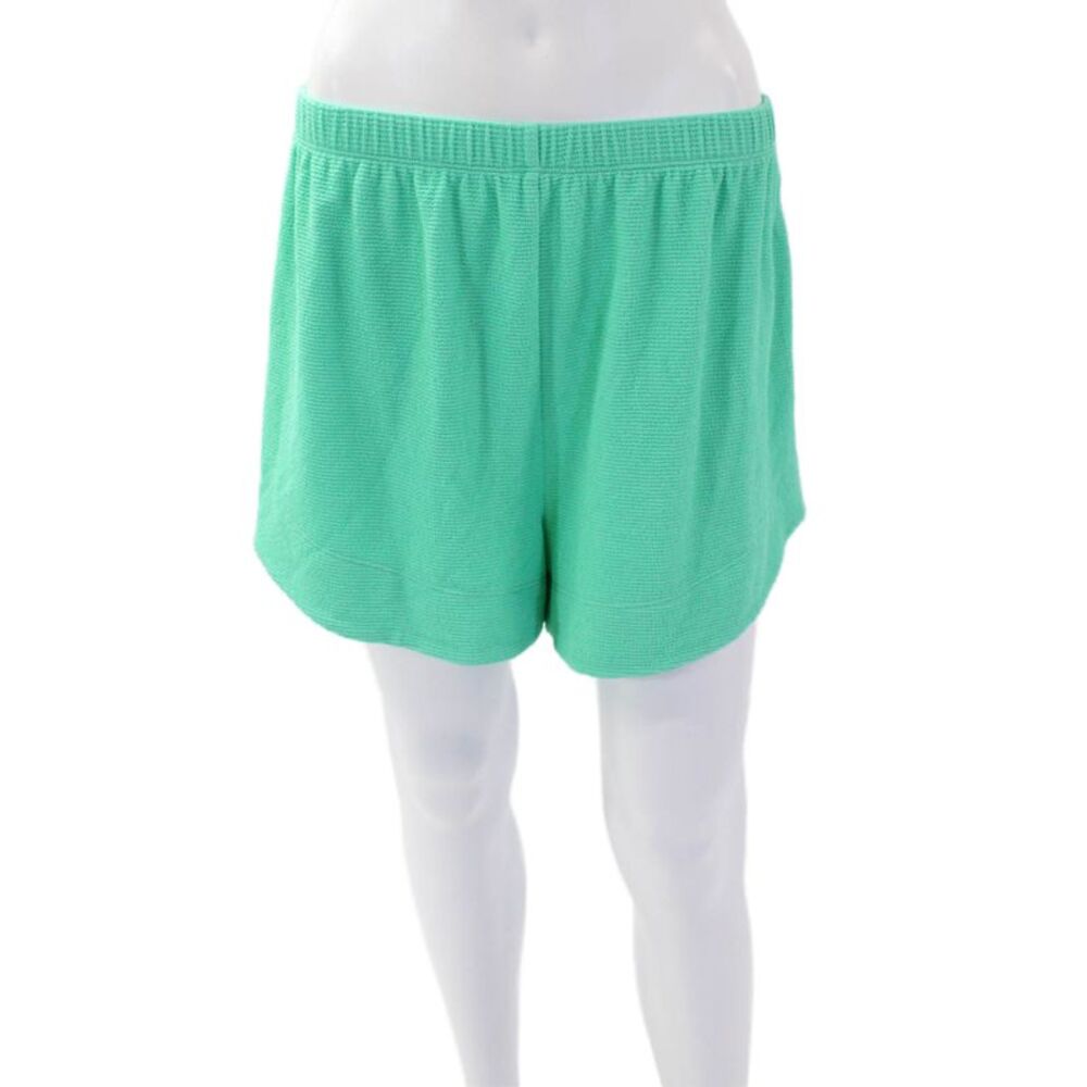 Designer Womens Stretch Pull-On Casual Comfort Shorts Solid Green Size M
